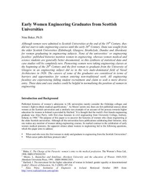 Early Women Engineering Graduates from Scottish Universities