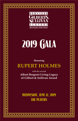 RUPERT HOLMES with the Second Albert Bergeret Living Legacy of Gilbert & Sullivan Award