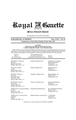 Royal Gazette of Prince Edward Island