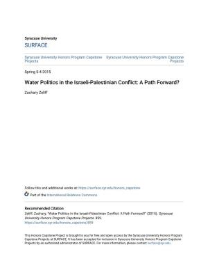 Water Politics in the Israeli-Palestinian Conflict: a Path Forward?