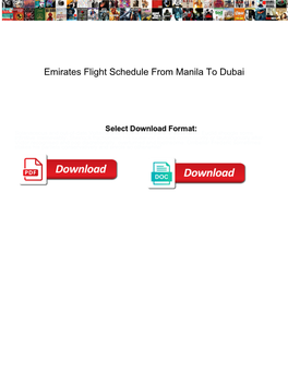 Emirates Flight Schedule from Manila to Dubai