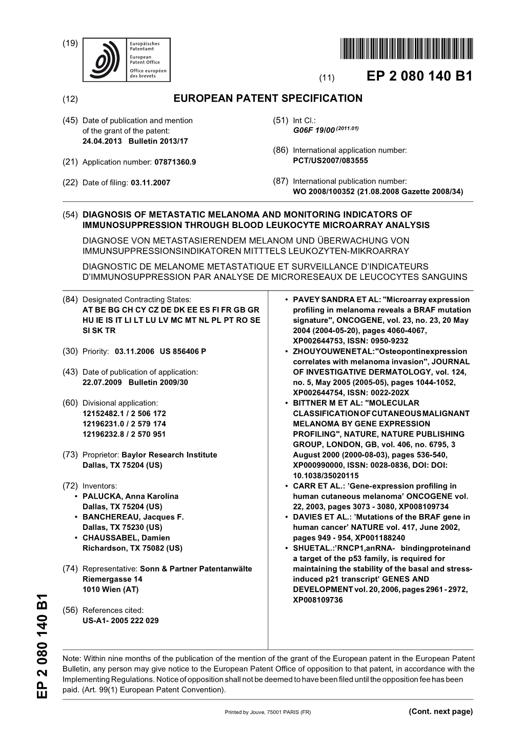 Diagnosis of Metastatic Melanoma and Monitoring