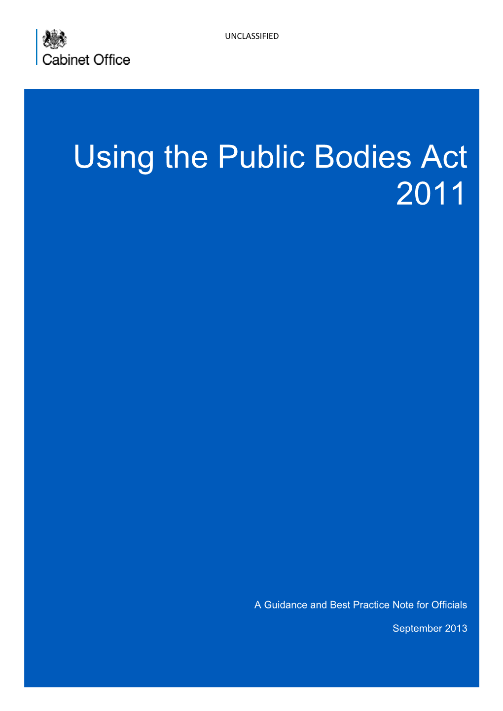 Using the Public Bodies Act 2011