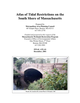 Atlas of Tidal Restrictions on the South Shore of Massachusetts