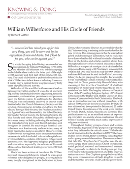 William Wilberforce and His Circle of Friends by Richard Gathro