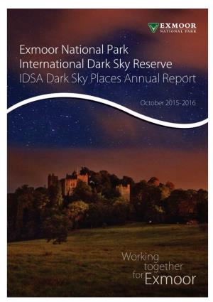 Exmoor National Park International Dark Sky Reserve IDSA Dark Sky Places Annual Report