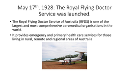 The Flying Doctor Service