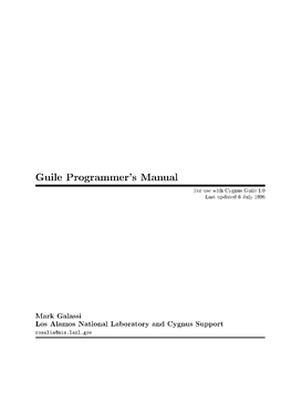 Guile Programmer's Manual