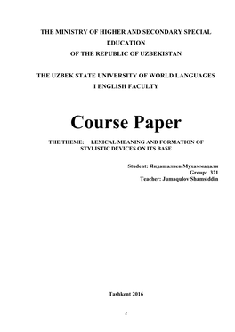 Course Paper