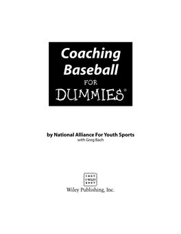 Coaching Baseball for Dummies‰