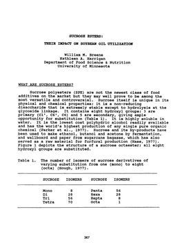 Sucrose Esters: Their Impact Oh Soybean Oil Utilization