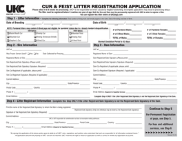 Cur & Feist Litter Registration Application
