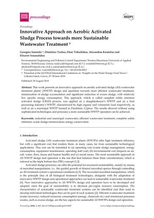 Innovative Approach on Aerobic Activated Sludge Process Towards More Sustainable Wastewater Treatment †