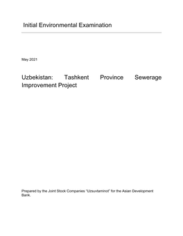 Uzbekistan: Tashkent Province Sewerage Improvement Project