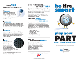 TIRES Proper Tire Care and Safety Is Simple and Easy