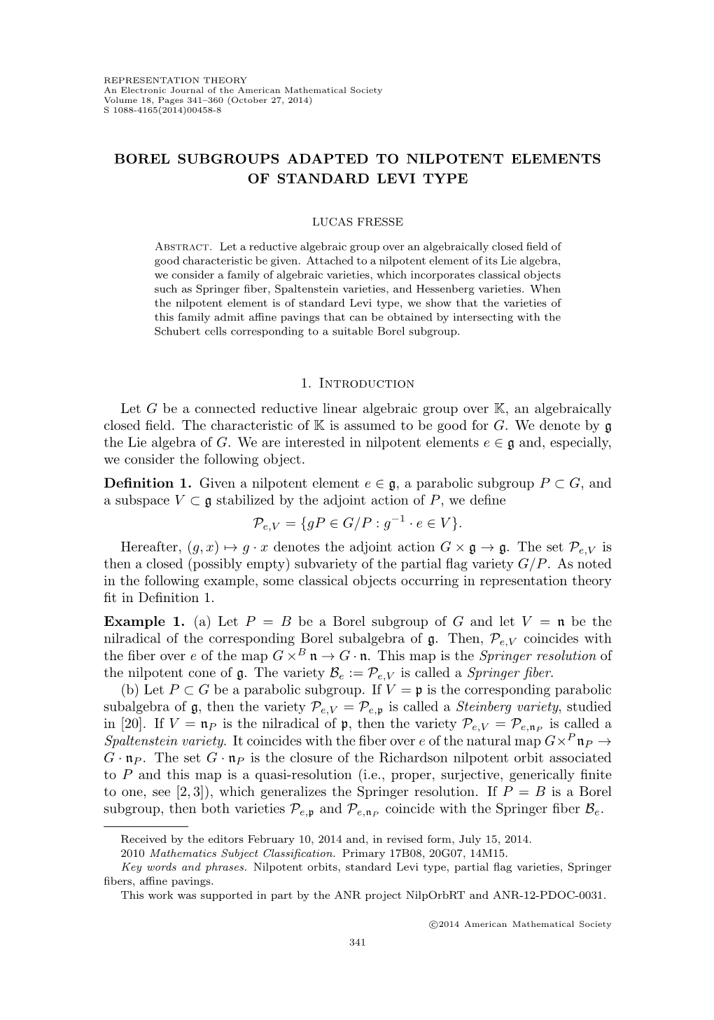 Borel Subgroups Adapted to Nilpotent Elements of Standard Levi Type