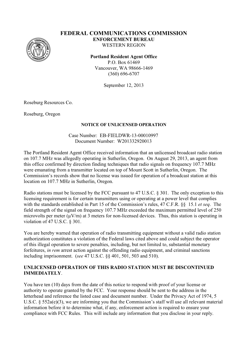 Federal Communications Commission s12