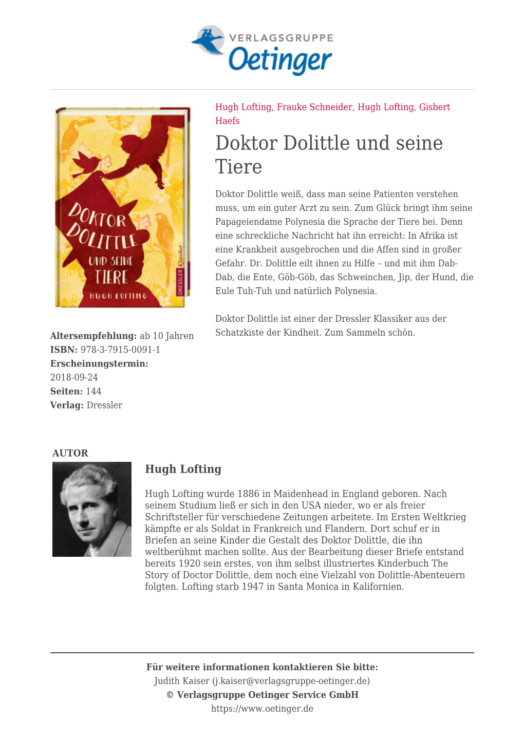 Doktor Dolittle Und Seine Tiere