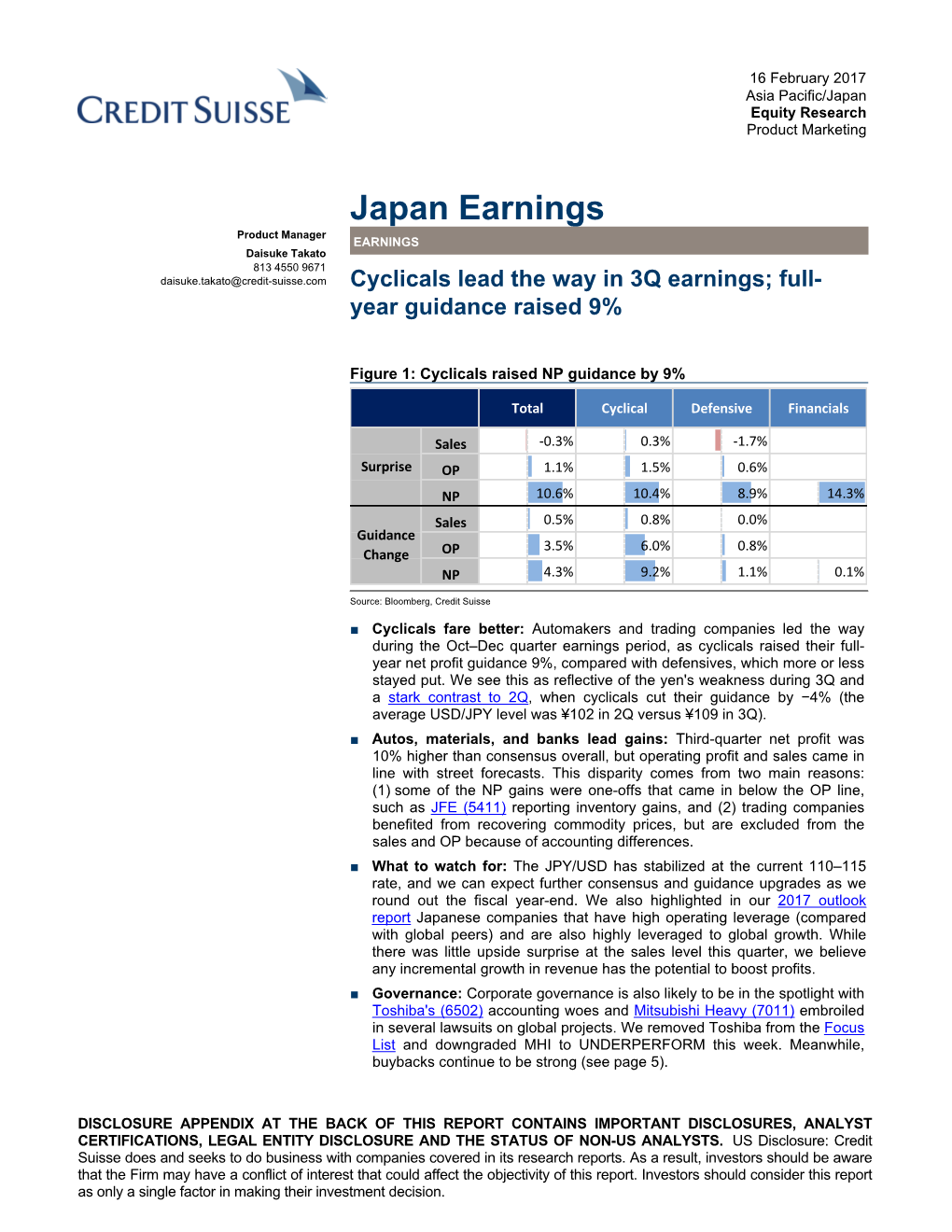 Japan Earnings