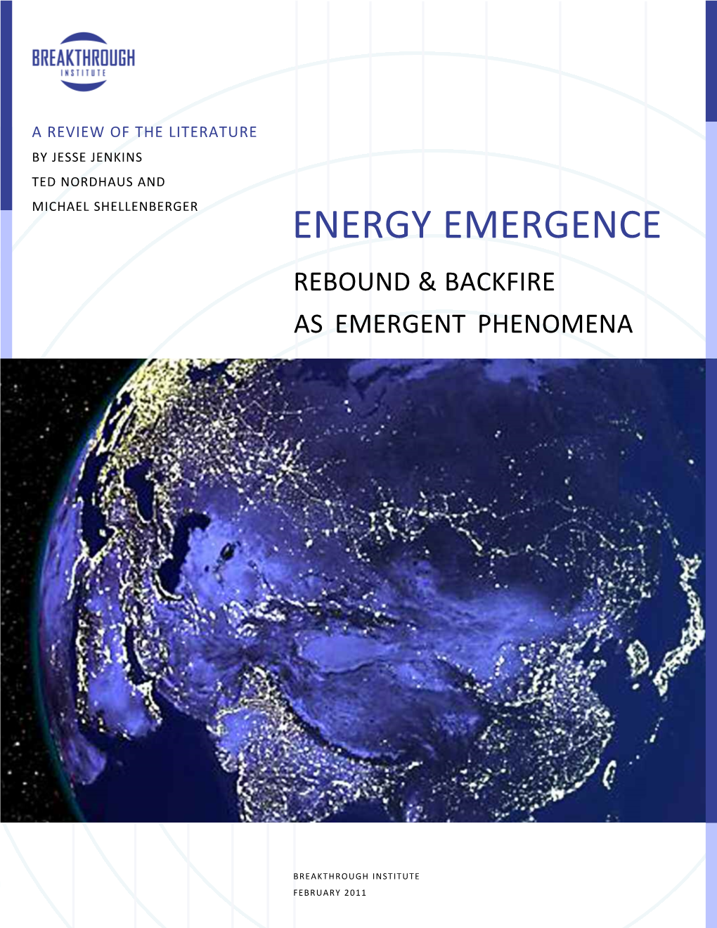 Energy Emergence Rebound & Backfire As Emergent Phenomena