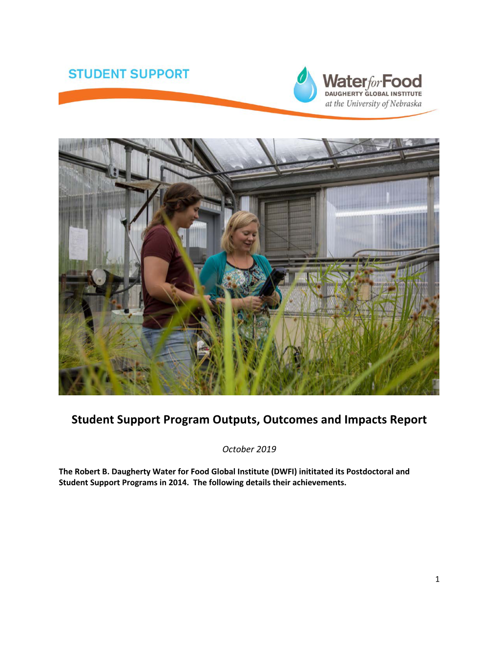 Student Support Program Outputs, Outcomes and Impacts Report