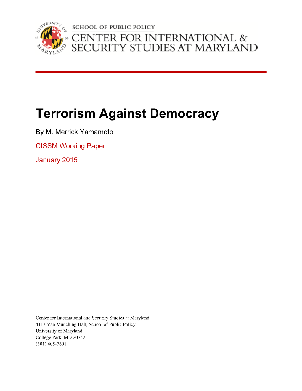 Terrorism Against Democracy