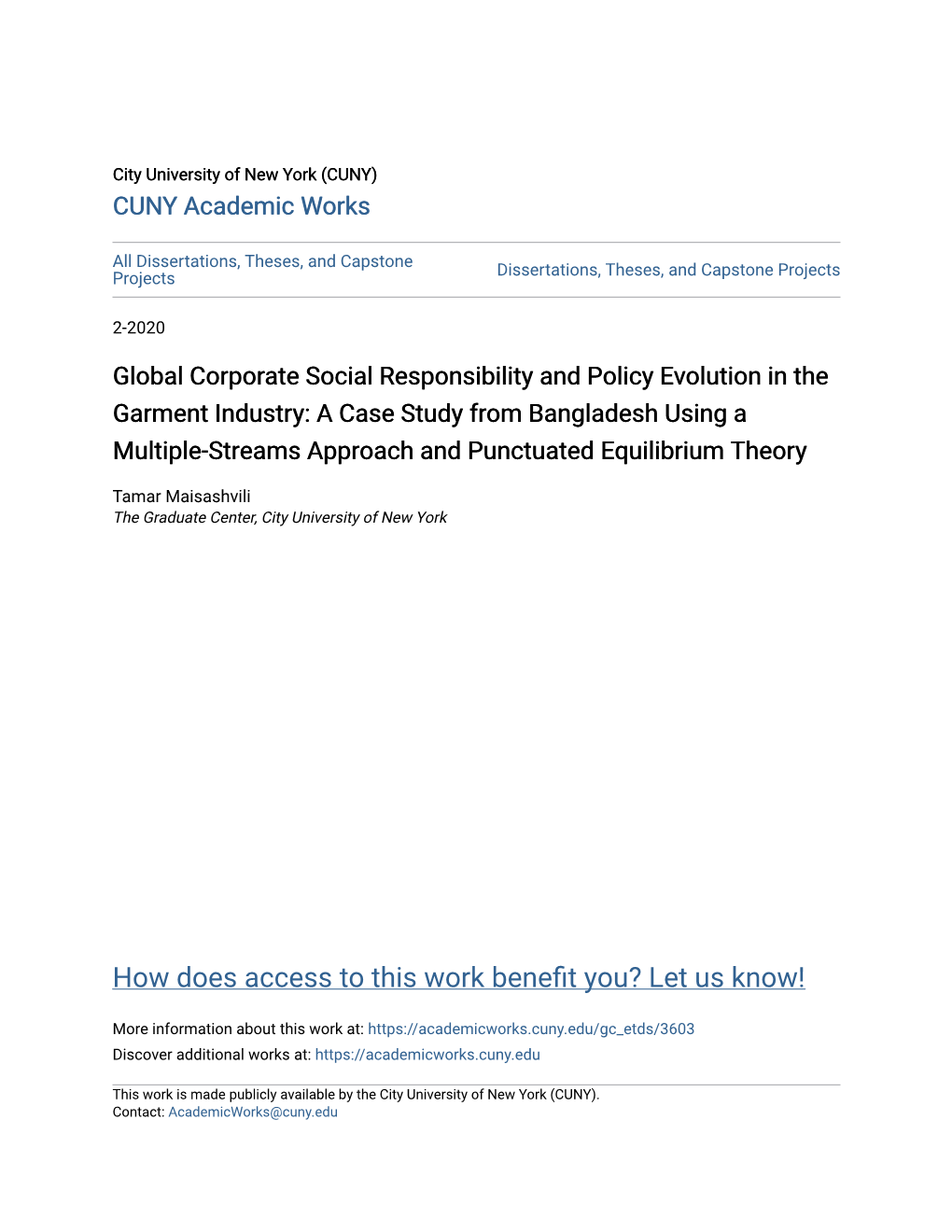 Global Corporate Social Responsibility and Policy Evolution