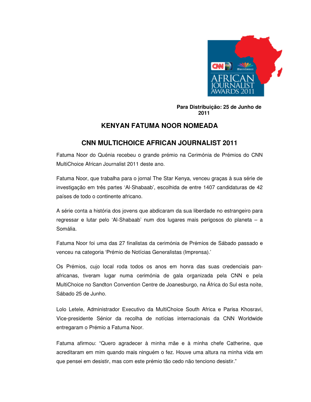 Kenyan Fatuma Noor Nomeada Cnn Multichoice African