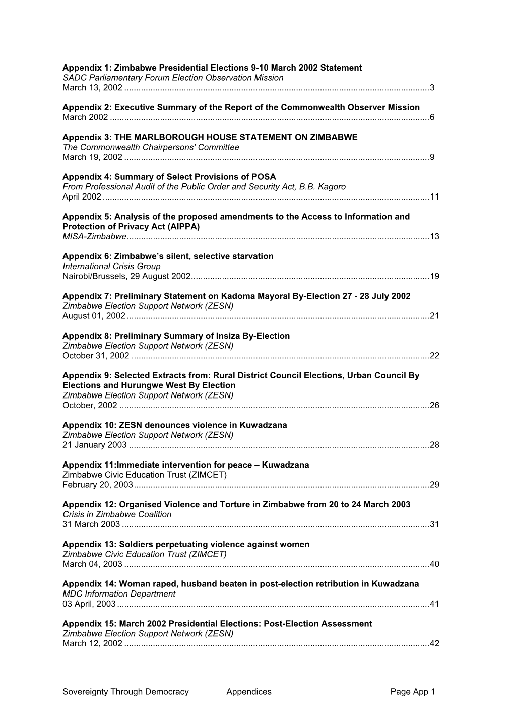 Zimbabwe Presidential Elections 9-10 March 2002 Statement SADC Parliamentary Forum Election Observation Mission March 13, 2002