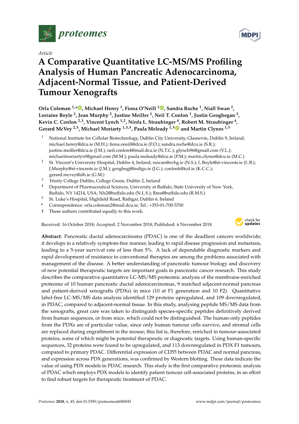 A Comparative Quantitative LC-MS/MS Profiling Analysis Of