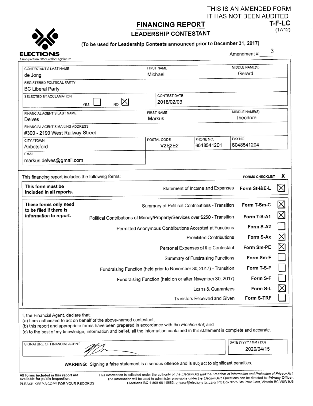 Financing Report T-F-Lc