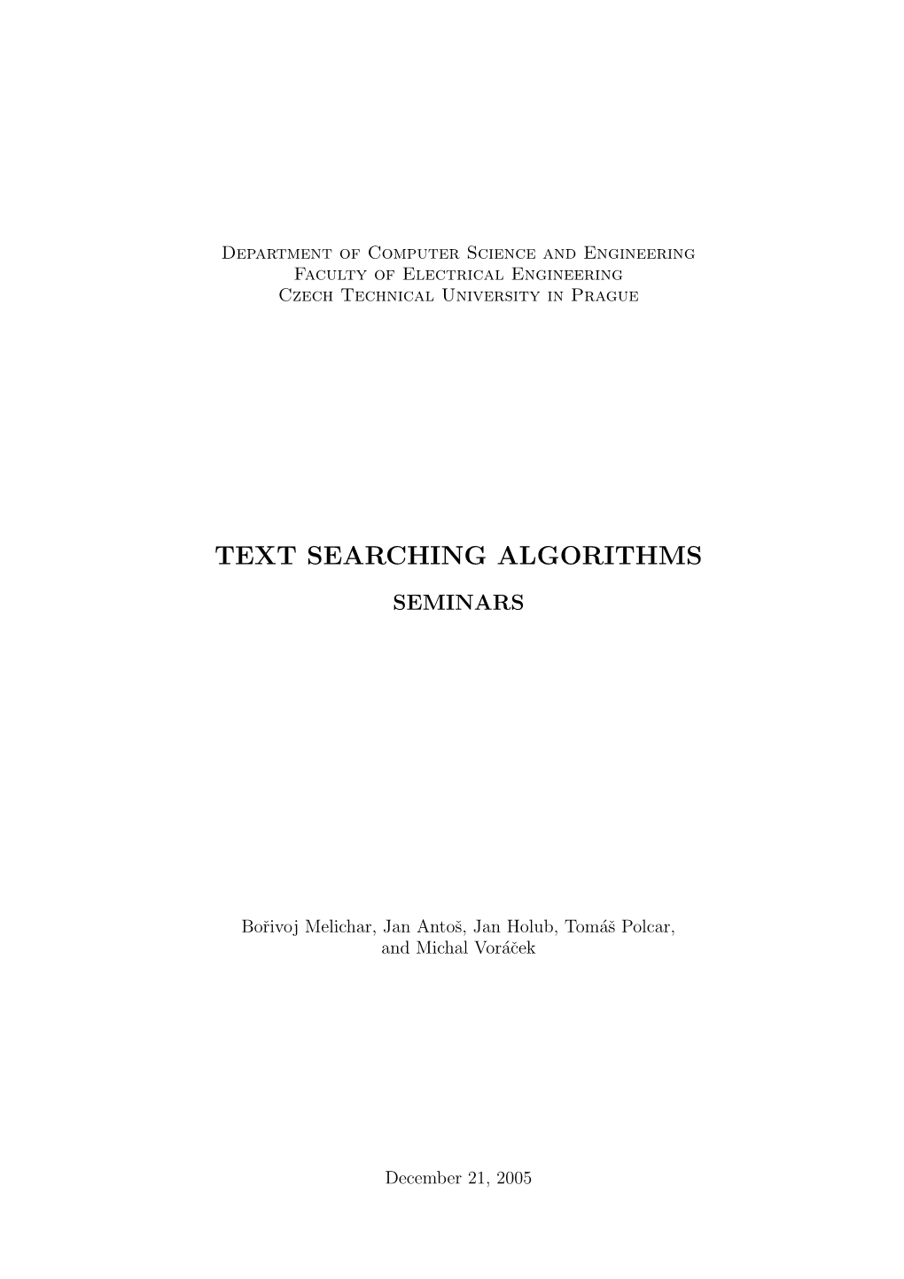 Text Searching Algorithms
