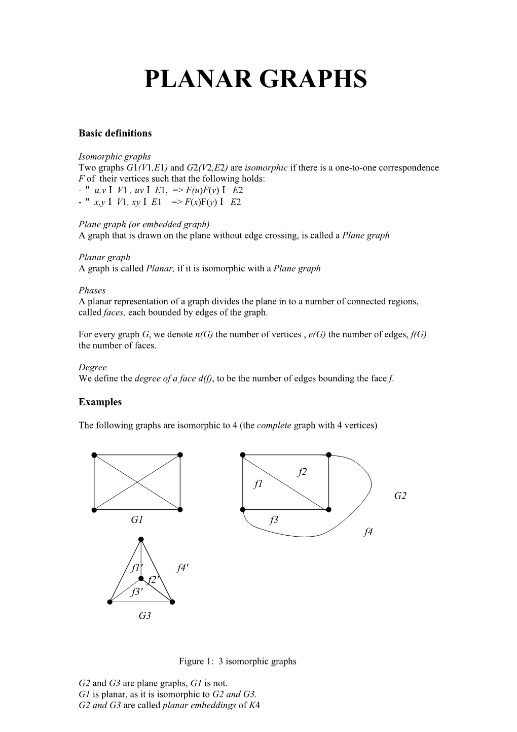 Planar Graphs