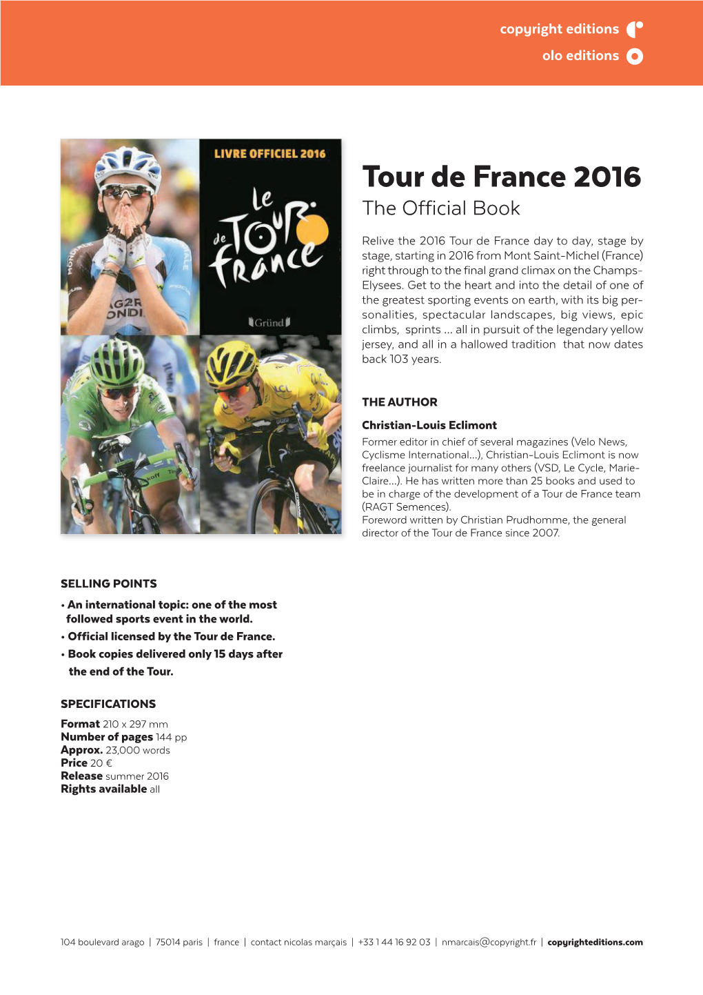 Tour De France 2016 the Official Book