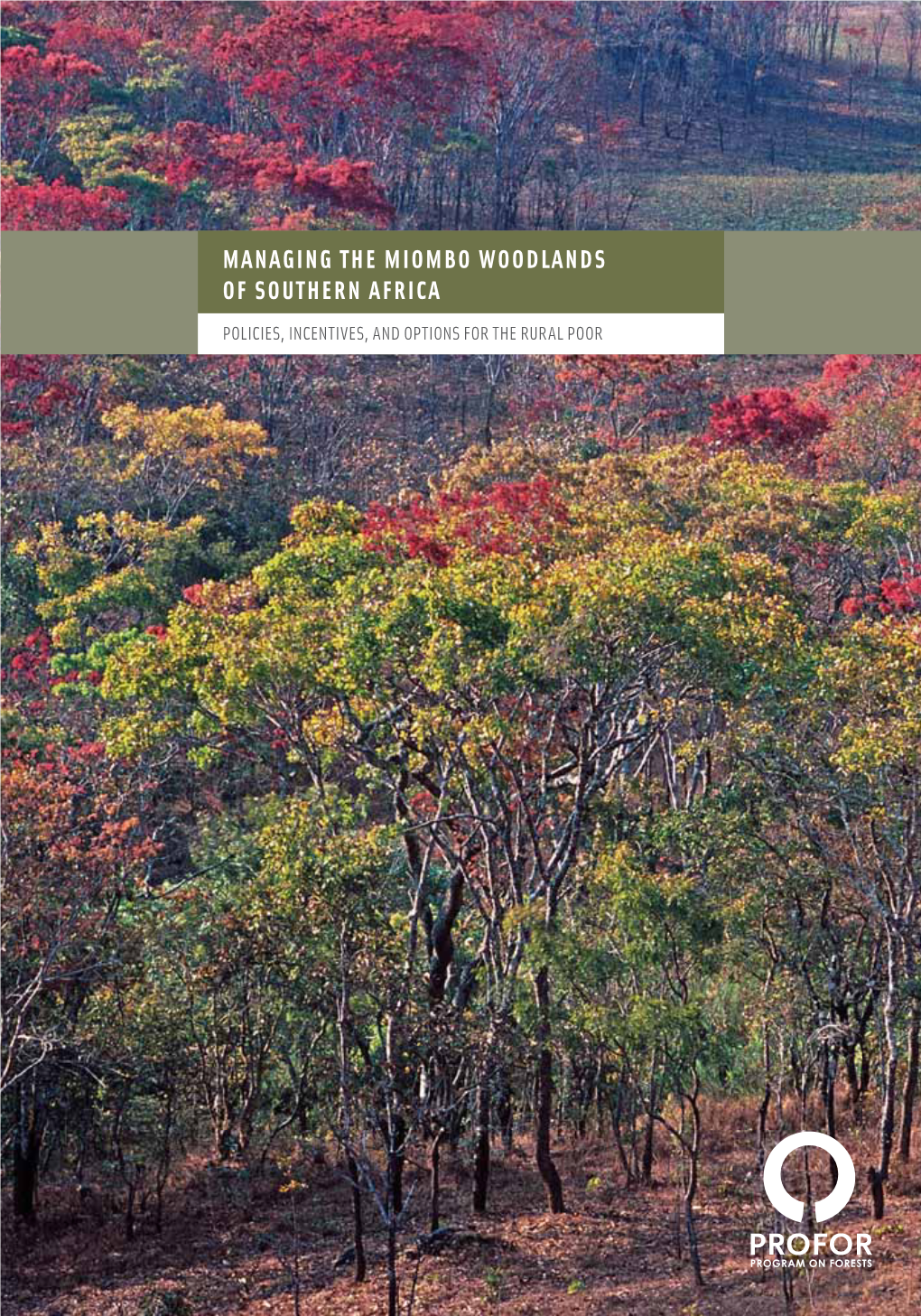 Policies and Incentives for Managing the Miombo Woodlands of Southern Africa