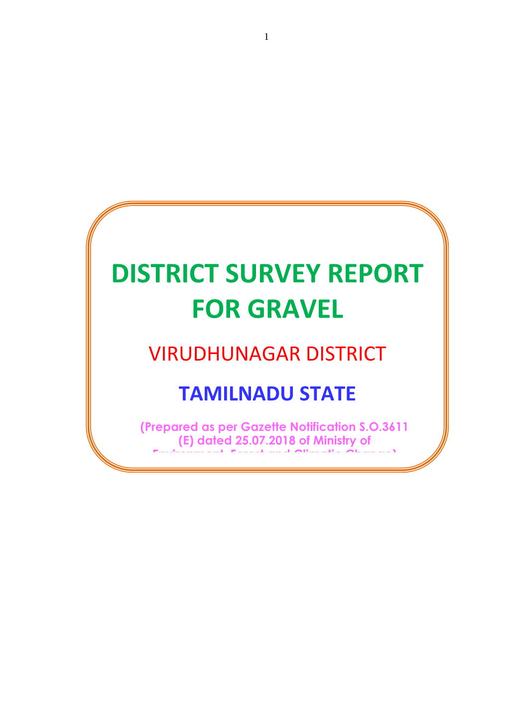 District Survey Report for Gravel