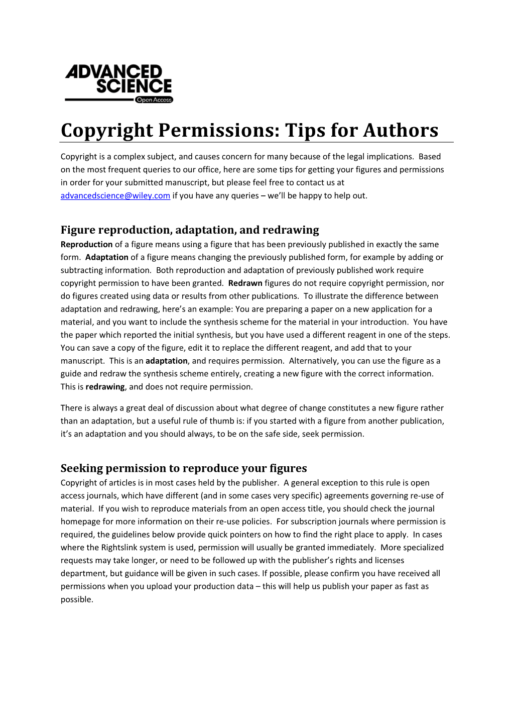 Copyright Permissions: Tips for Authors