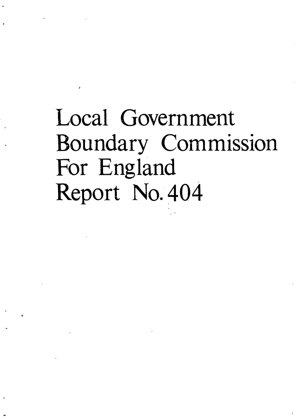 Local Government Boundary Commission for England Report No