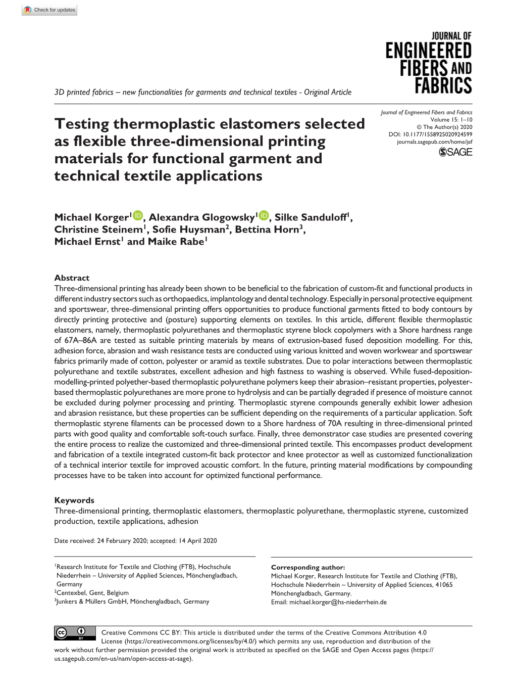 Testing Thermoplastic Elastomers Selected As Flexible Three