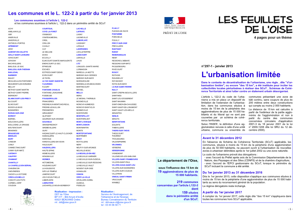 L'urbanisation Limitée