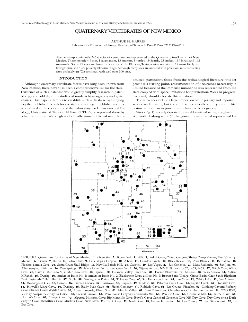 Quaternary Vertebrates of New Mexico