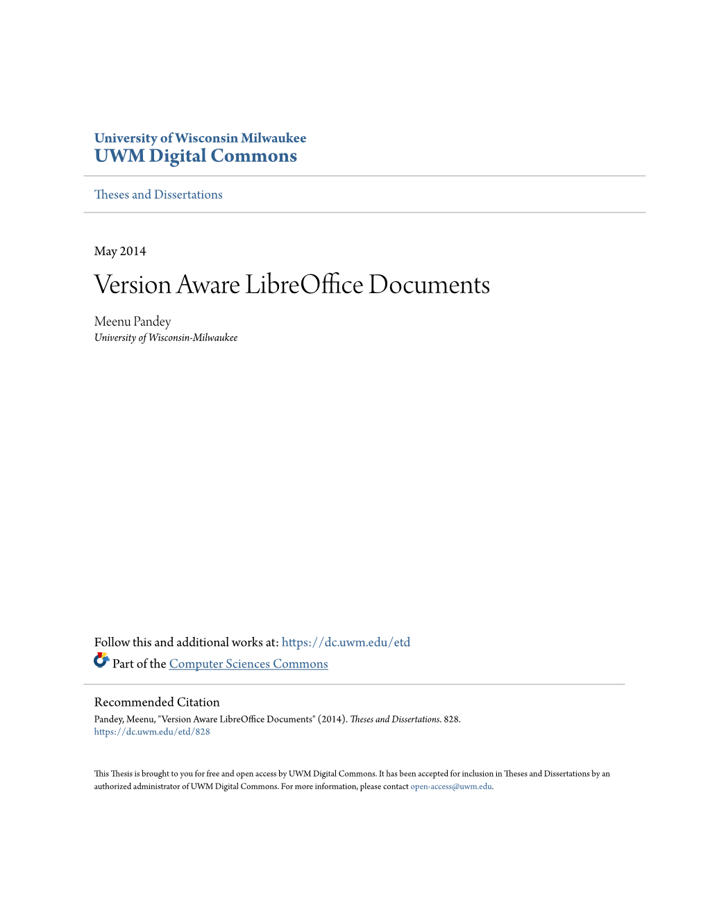 Version Aware Libreoffice Documents