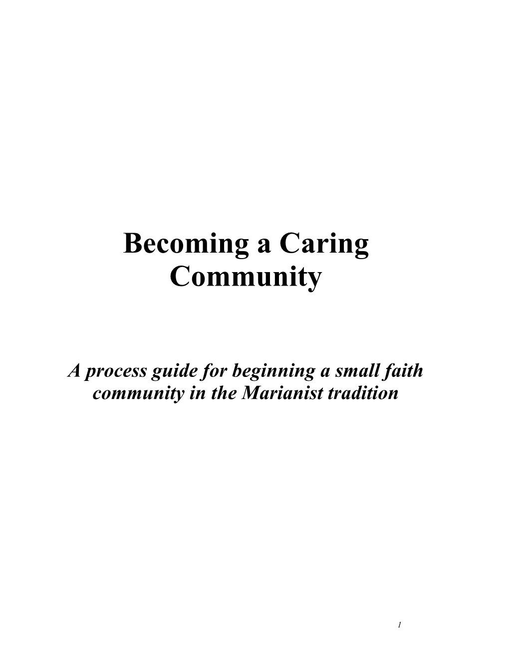 Becoming a Caring Community