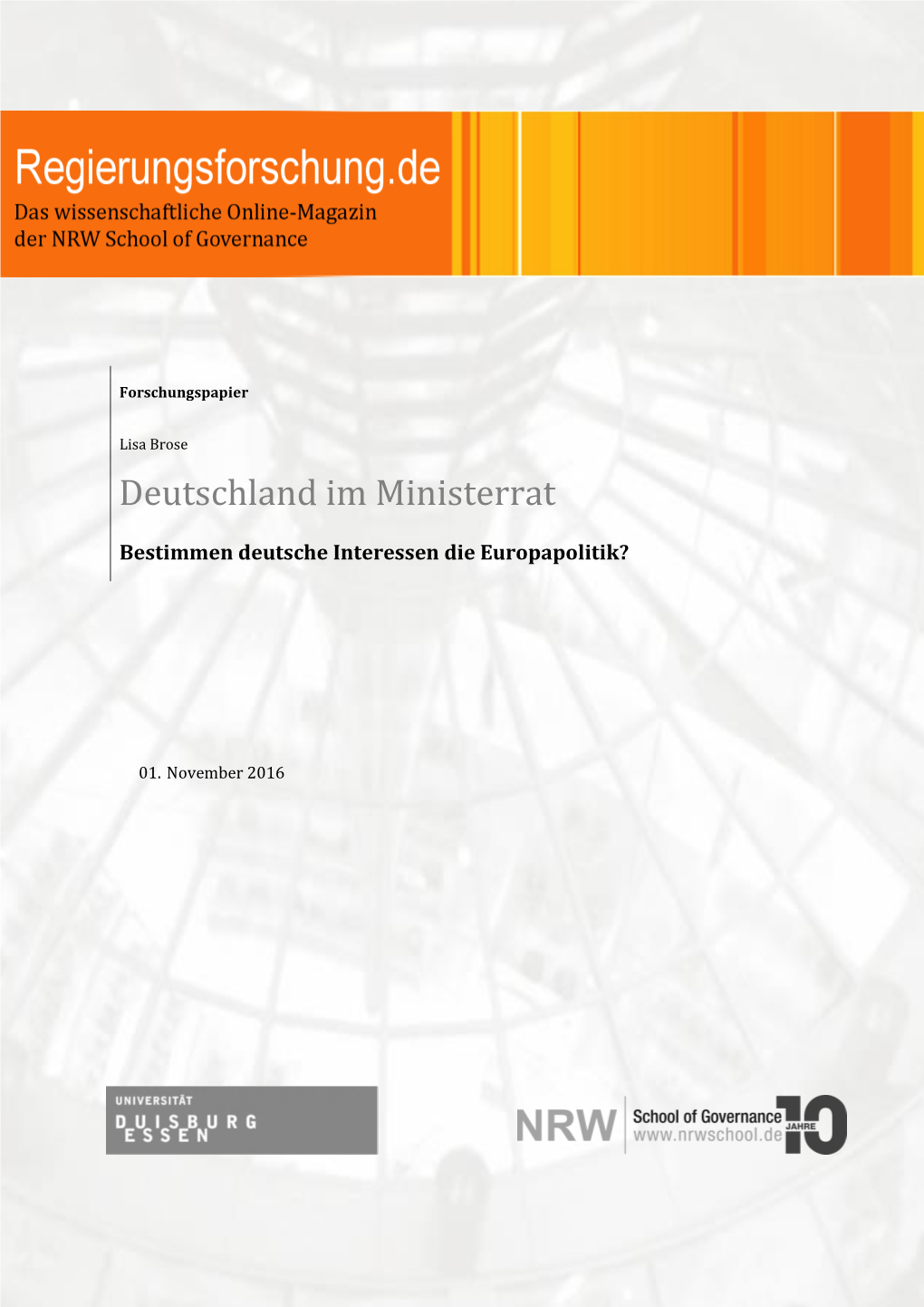 Deutschland Im Ministerrat