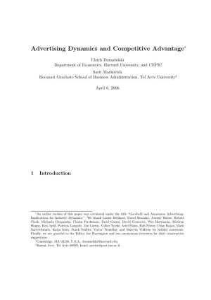 Advertising Dynamics and Competitive Advantage∗