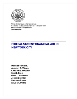 Federal Student Financial Aid in New York City