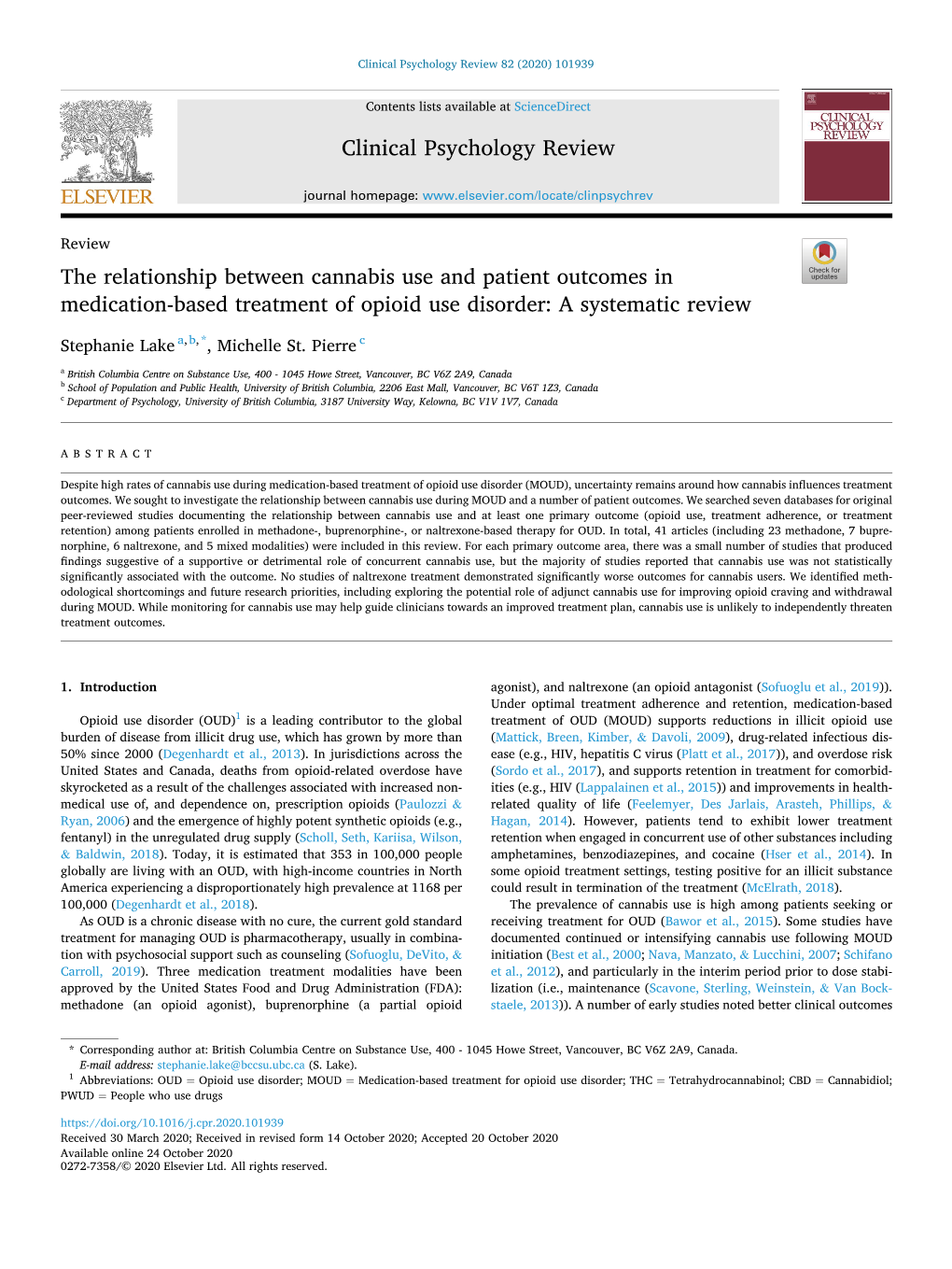 The Relationship Between Cannabis Use and Patient Outcomes in Medication-Based Treatment of Opioid Use Disorder: a Systematic Review