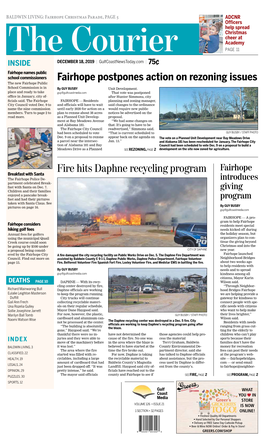 Fire Hits Daphne Recycling Program the Fairhope Police De- Introduces Partment Celebrated Break- Fast with Santa on Dec