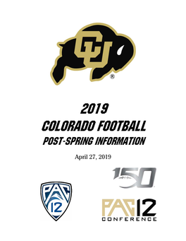 2019 Colorado Football Post-Spring Information