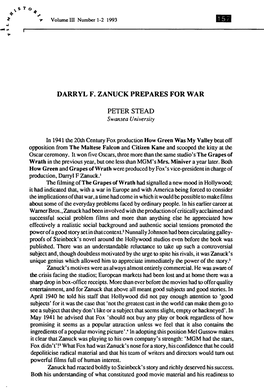 Darryl F. Zanuck Prepares for War Peter Stead